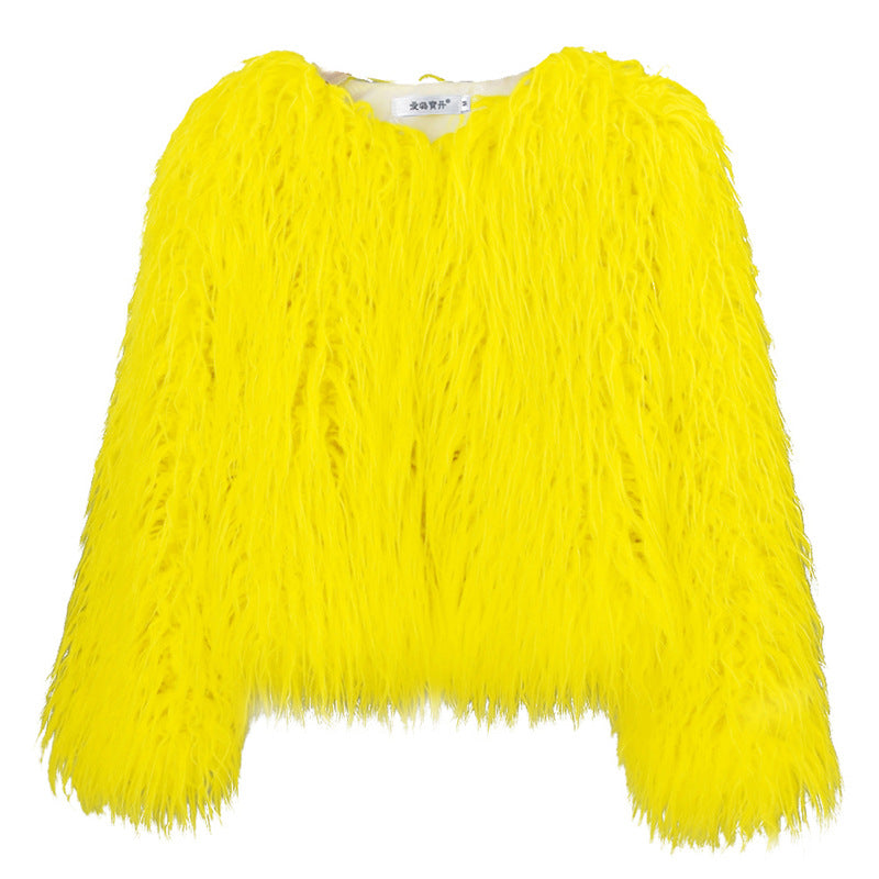 Cappotto Corto da Donna in Pelliccia Sintetica
