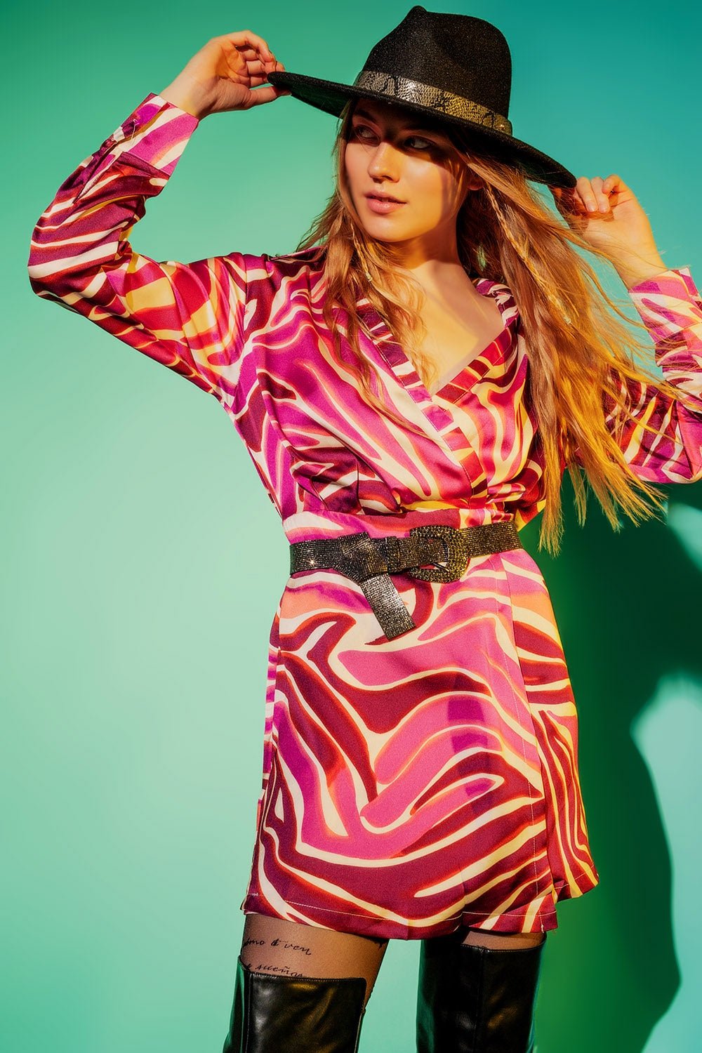 Abito da festa con stampa zebrata fucsia - Because I'm Different shop