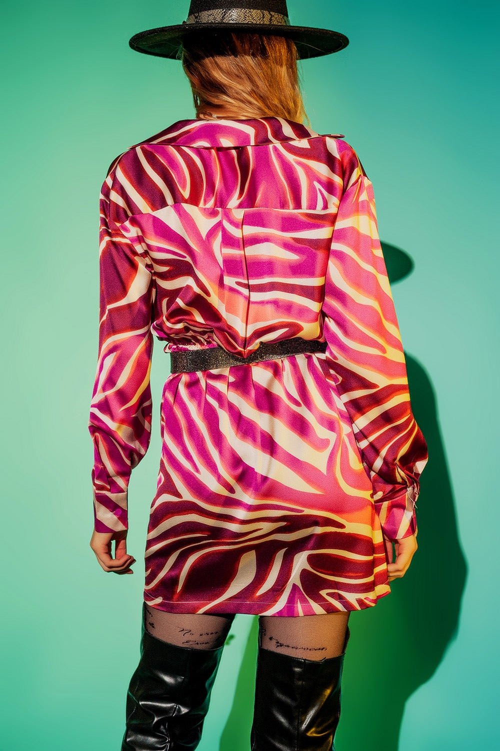 Abito da festa con stampa zebrata fucsia - Because I'm Different shop