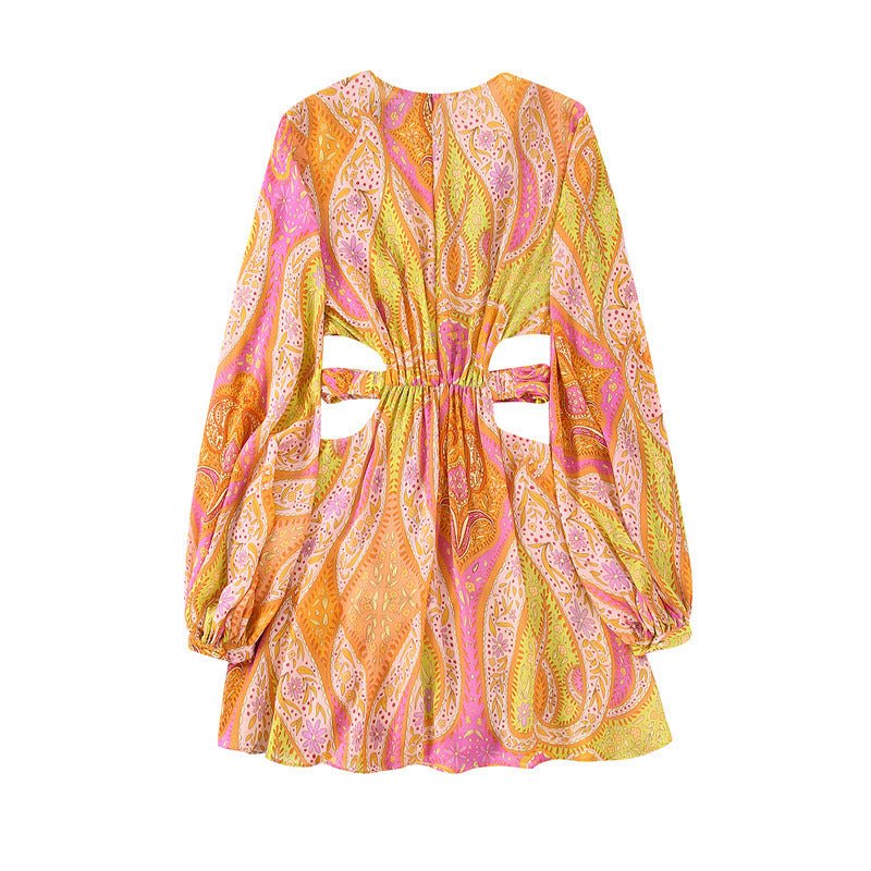 Abito femminile elegante con design traforato e stampa - Because I'm Different shop