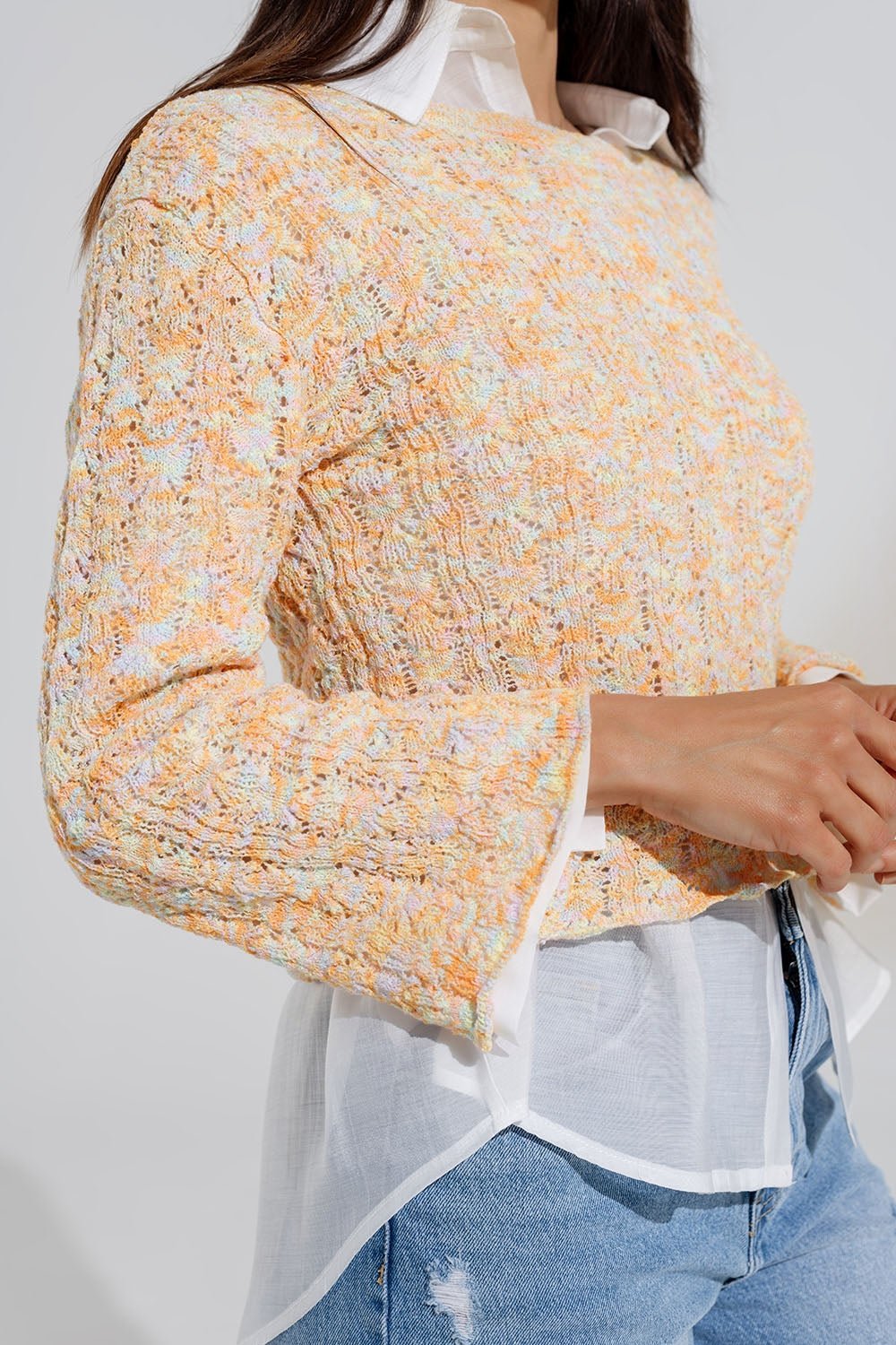 Maglione Multicolore con Maniche Svasate - Because I'm Different shop