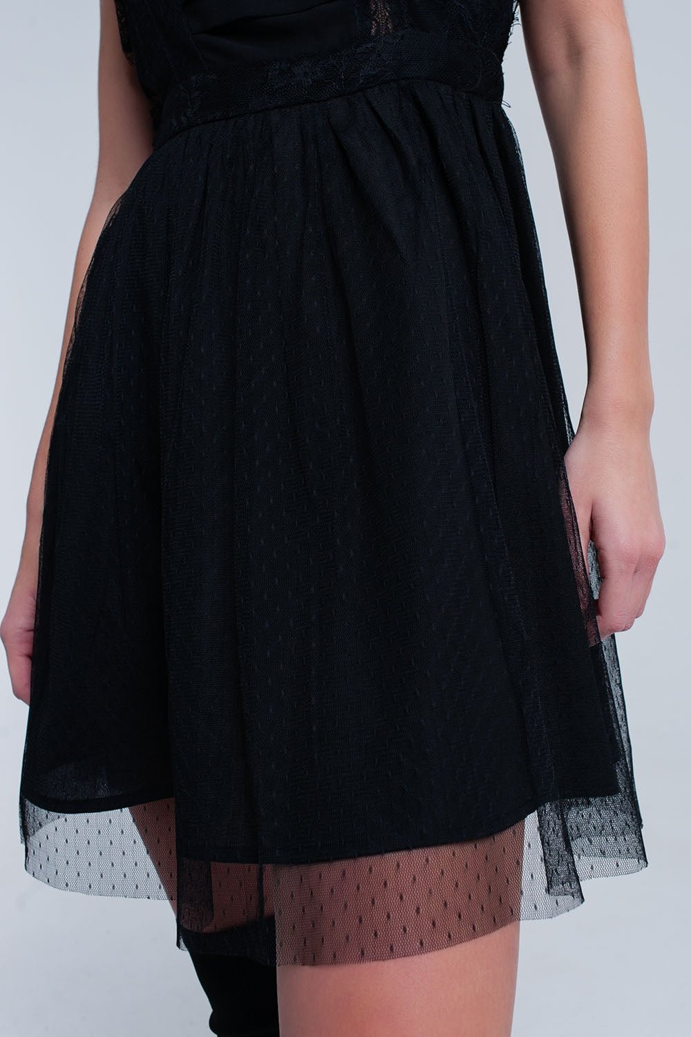 Abito Midi Nero con Pizzo - Because I'm Different shop