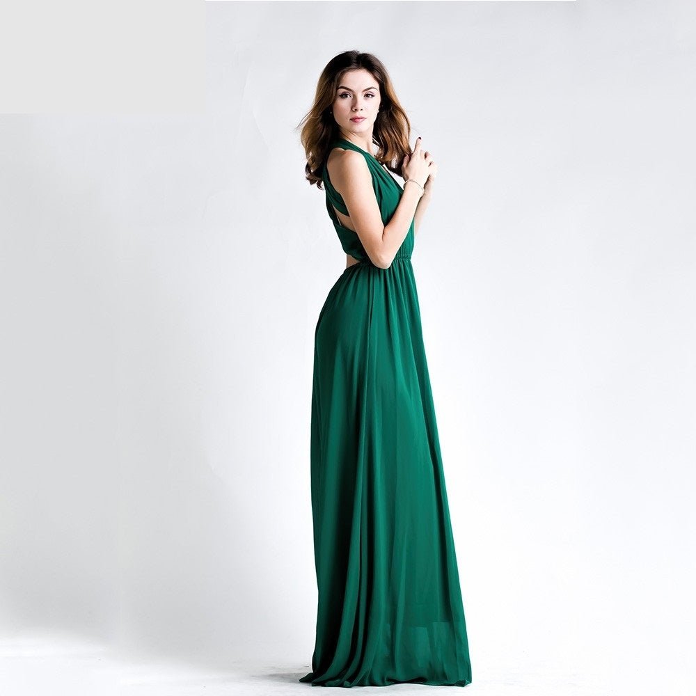 Abito Verde con Scollo Profondo - Because I'm Different shop