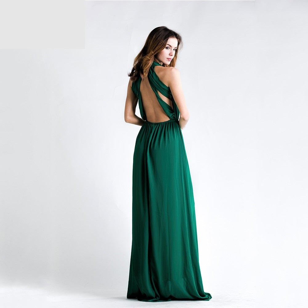 Abito Verde con Scollo Profondo - Because I'm Different shop
