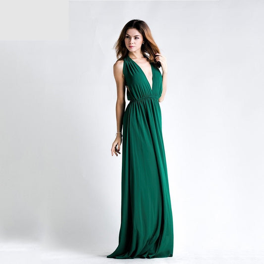 Abito Verde con Scollo Profondo - Because I'm Different shop