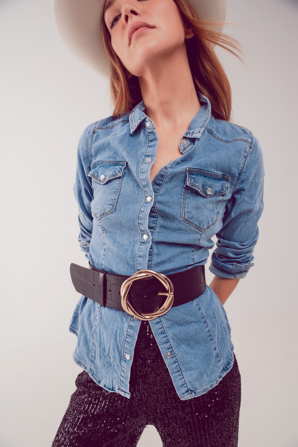 Camicia di denim azzurro chiaro - Because I'm Different shop