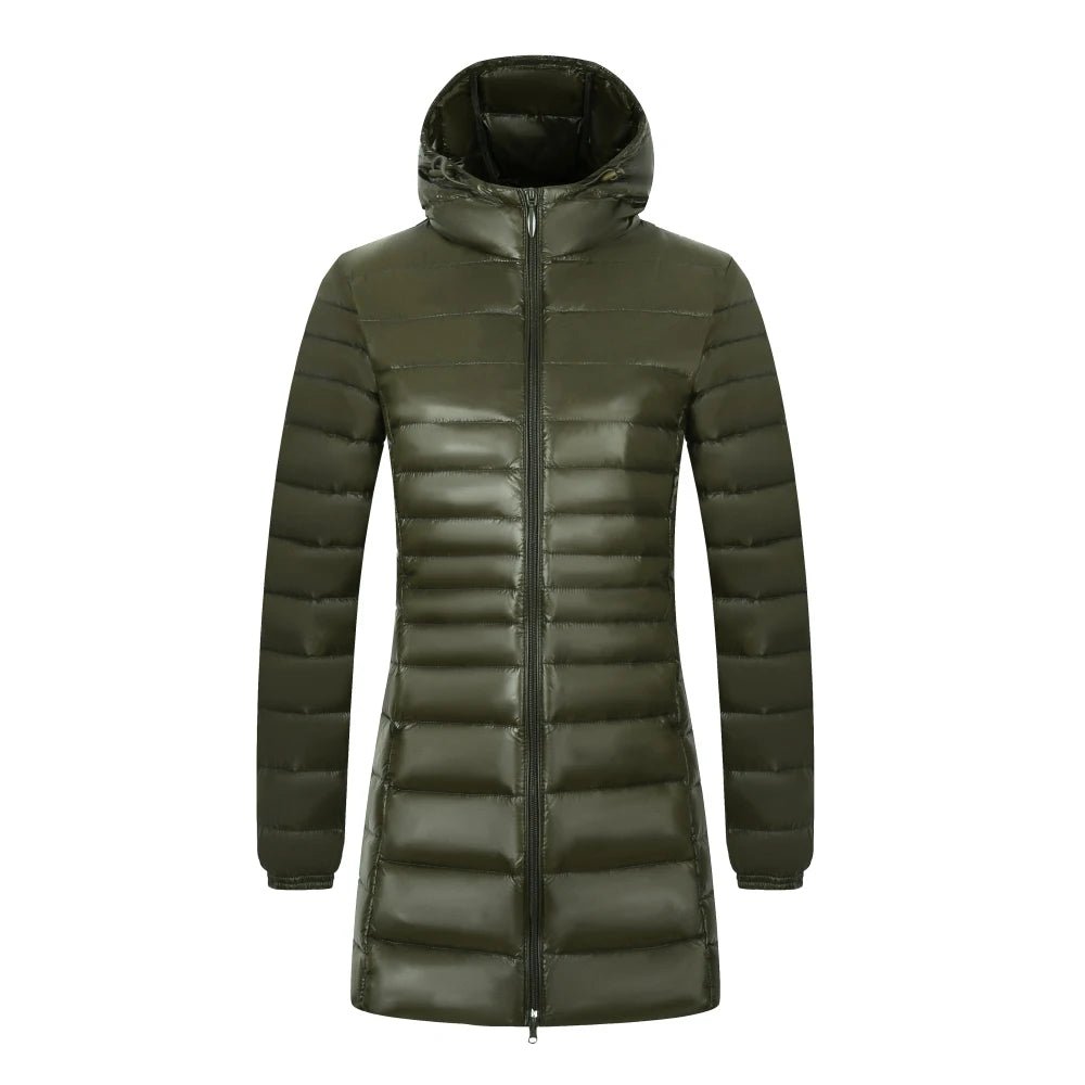 Cappotto Invernale Donna Lungo Ultra Leggero con Cappuccio in Piuma - Because I'm Different shop