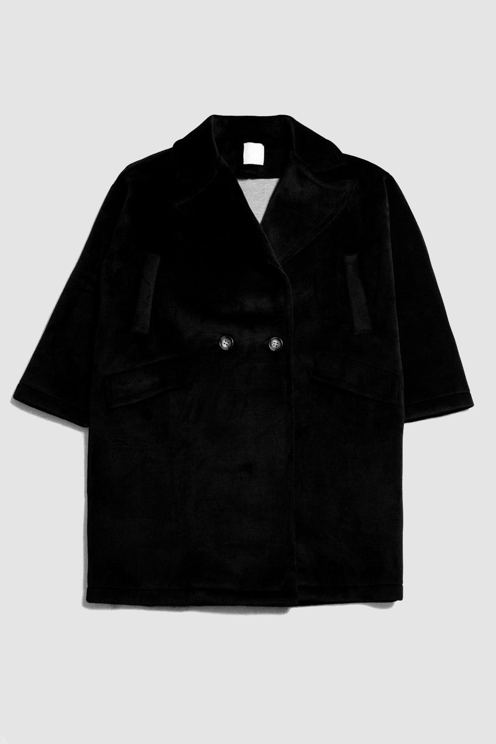 Cappotto Oversize in Finta Pelle Scamosciata Nero - Because I'm Different shop