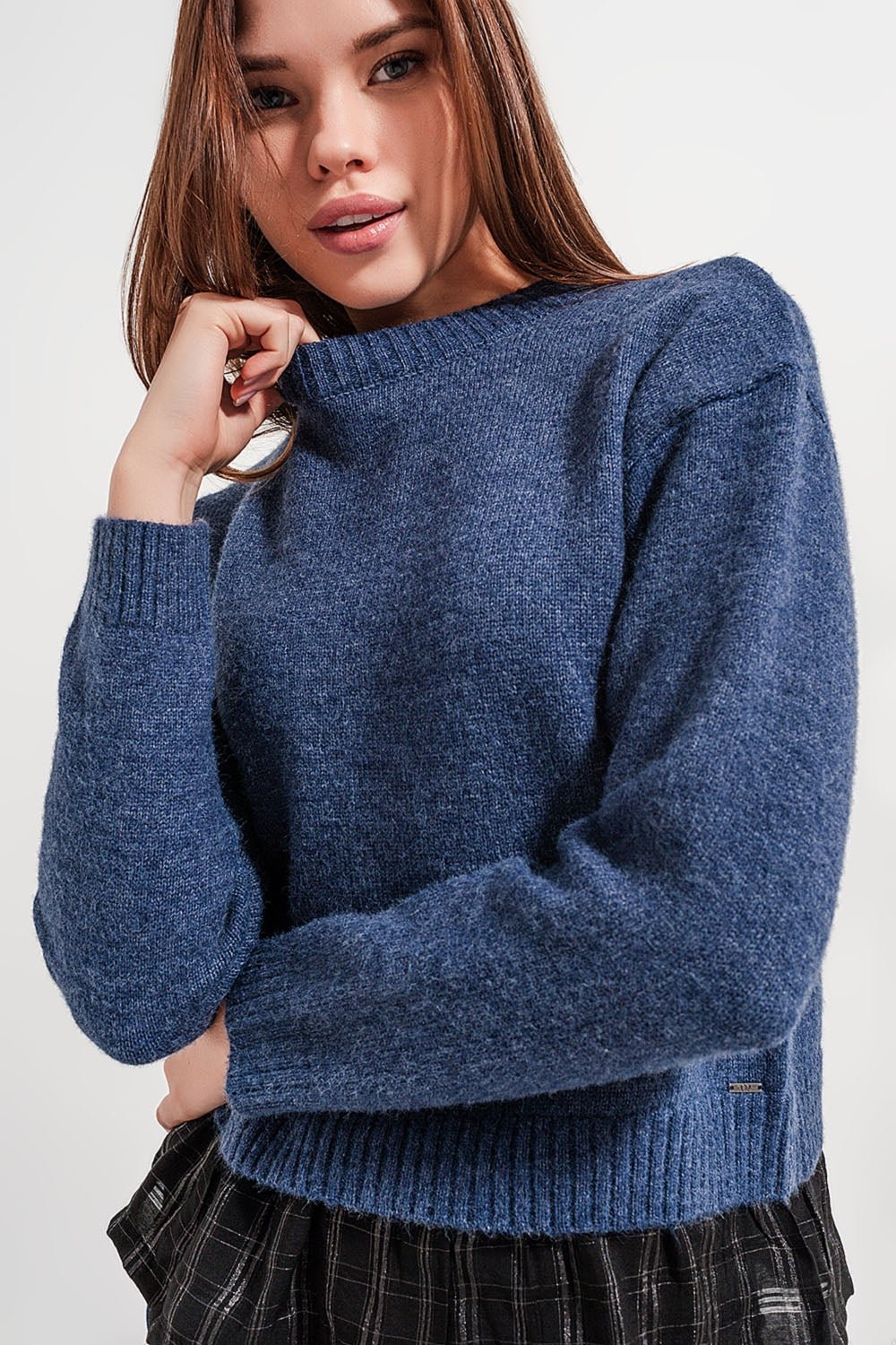 Maglione 2 in 1 con Sottocamicia in Blu Navy - Because I'm Different shop